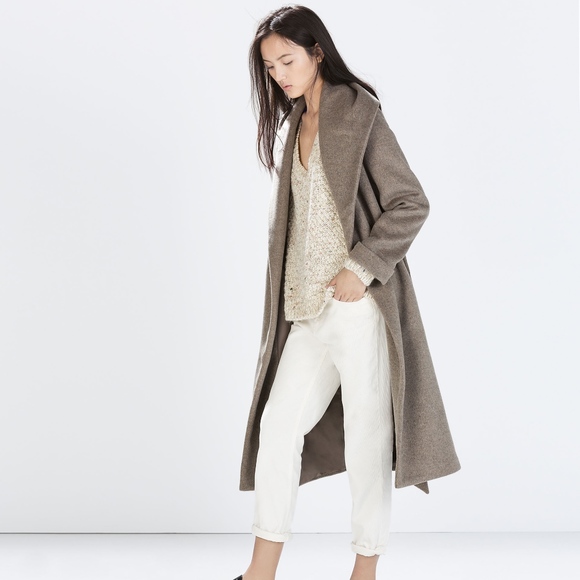 zara belted wrap coat